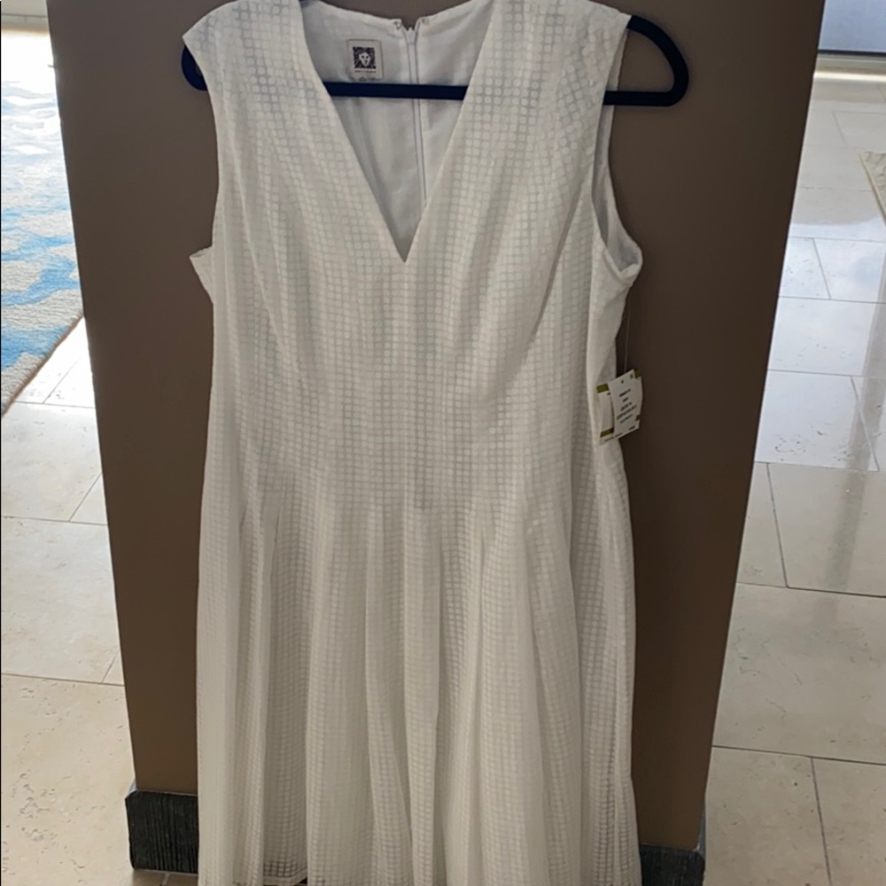 Anne Klein White Sleeveless Dress